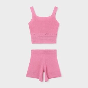 Mayoral Pink Knit Sleeveless Set
